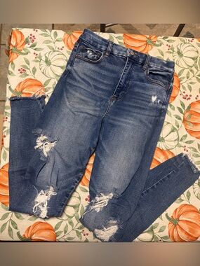 American Eagle Outfitters Ripped Dark Blue Skinny Jeans